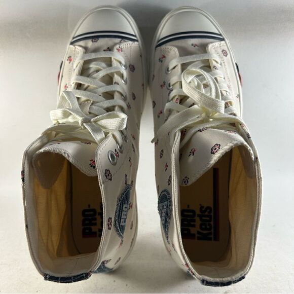 NEW Pro-Keds Royal Hi Men’s Shoes Lace Up Sneakers Floral White Size 9 - Picture 3 of 8